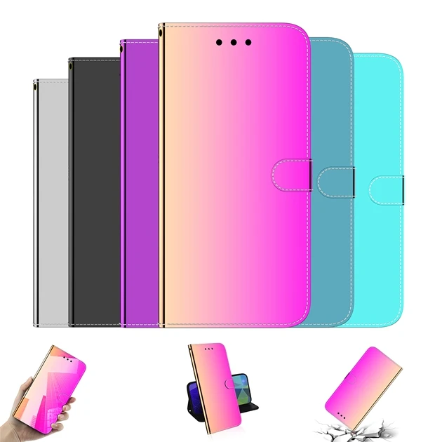 Bling Mirror PU Wallet Leather Phone Case For Infinix Hot 20 5G 20i 20S Tecno POVA 4 NEO 2 Flip Cover