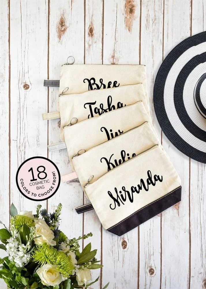 Профессиональная косметичка Monogrammed Beauty сумка для подружки невесты холщовая подарок