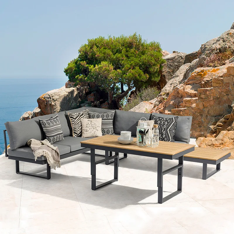 Outdoor Aluminum Alloy Garden Leisure Sofa Set Home Courtyard Flower Dew Sky for Hotel Stay and Personal Use