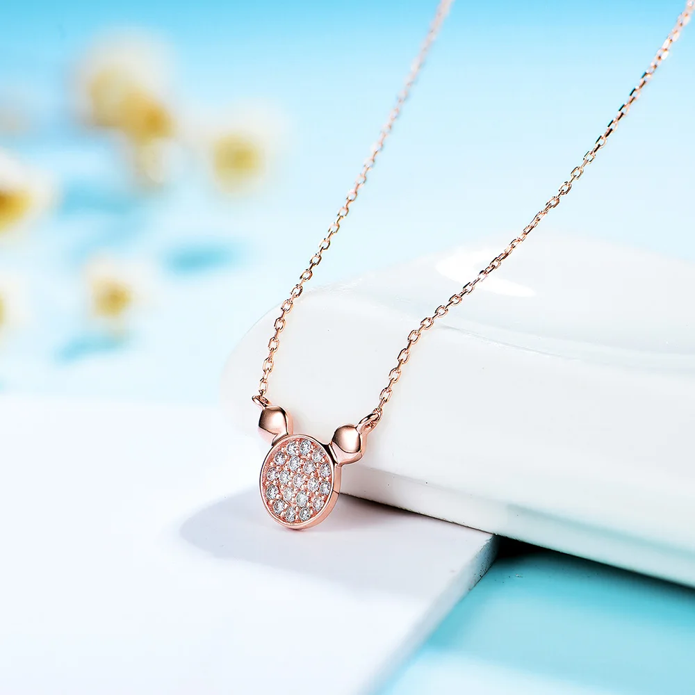 kuololit Gold Necklace For Women Genuine 14K 585 Rose/Yellow/White Gold Necklace Chain Initial Diamond Necklace Fine Jewelry