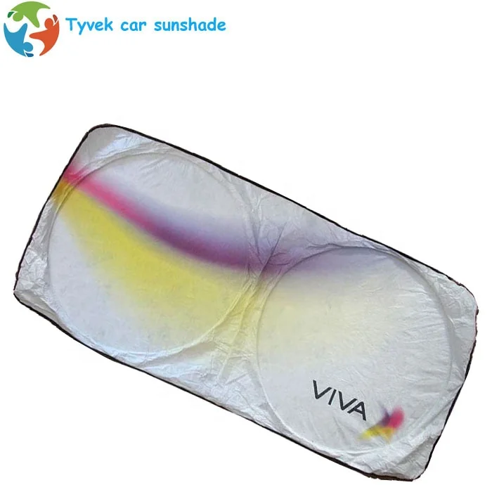Personalized tyvek car windshield sunshade in white color