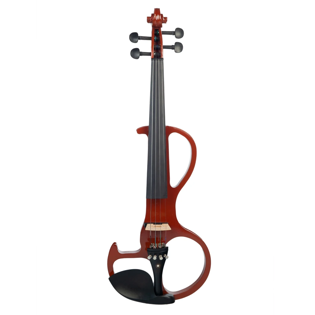 NAOMI Solidwood Electric 4/4 Violin Set Ebony Fittings w/ Brazilwood Bow+Rosin+Bridge+Violin Hard Case+Audio Cable