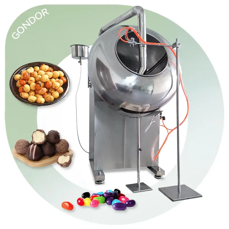 Nut Confectionery Round Roast Coating Machine Small Commercial Ice Cream Chocolate Candy Enrobe Machine