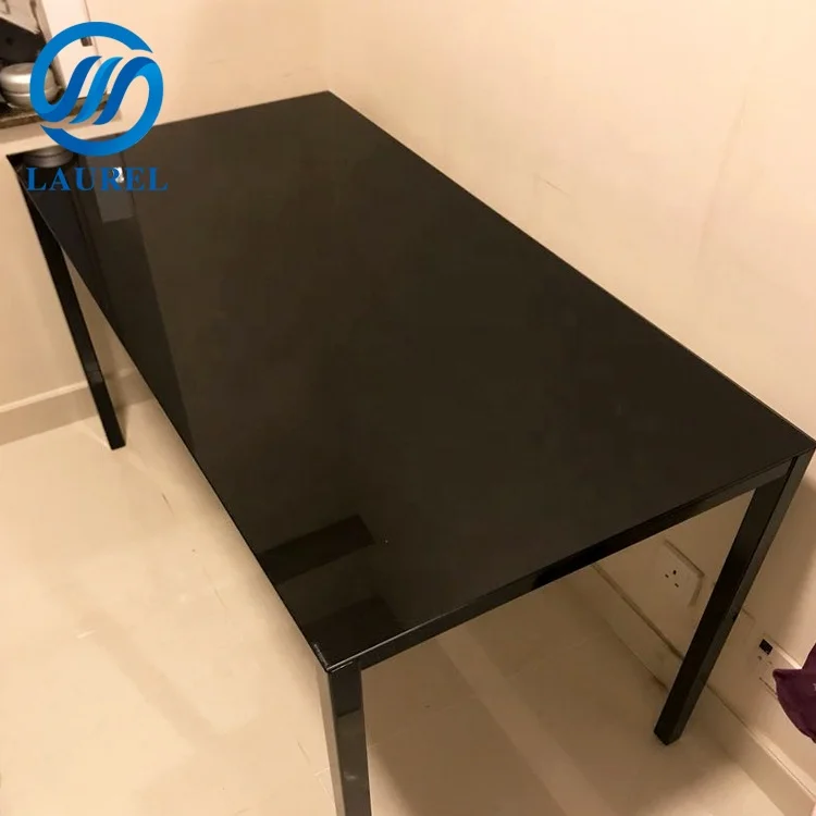 Black glass tabletops 4mm 5mm 6mm 8mm colored reflective  building glass manufacturer