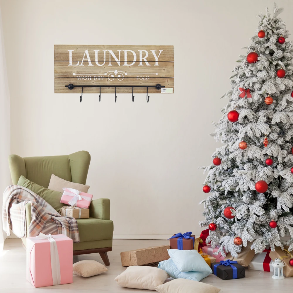 Wall Mounted Key Holder Decorative Shelf Rustic Key Hanger With 4 Hooks Floating Storage Shelf Home Sweet Home Sign White