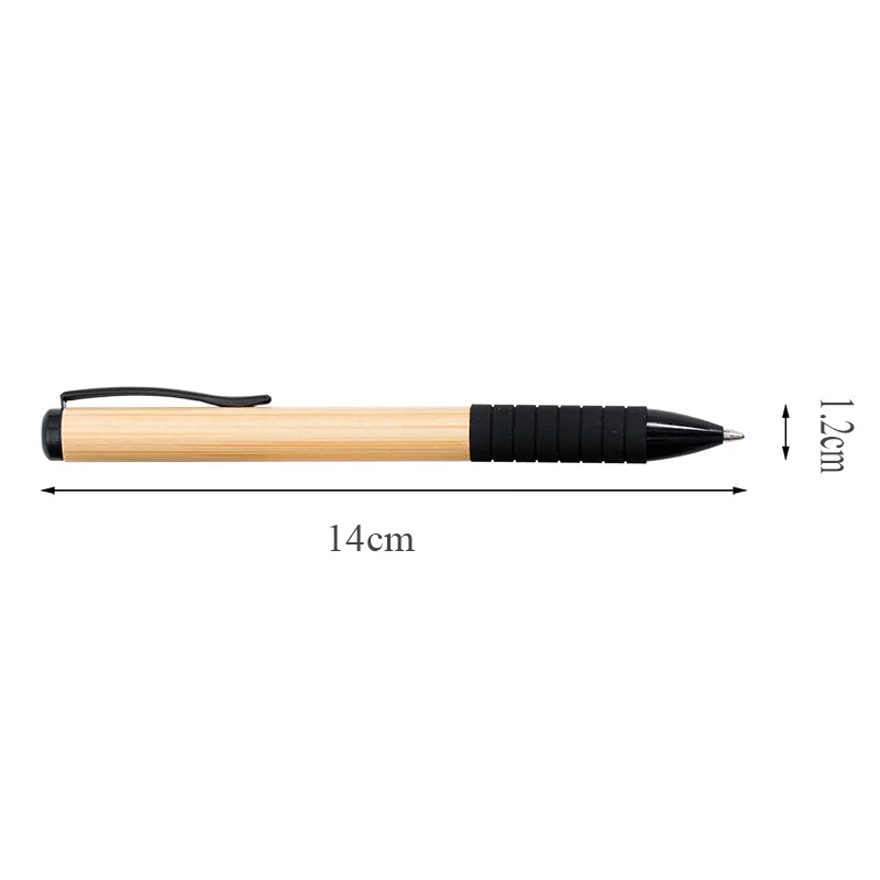 New arrival rubber grip nature bamboo ball pen black clip bamboo pen with custom logo