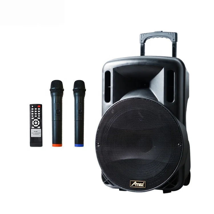 AMAZ 15 Inch New Design Portable Speaker with USB/FM/SD card/BT/LED Display/Remote Control