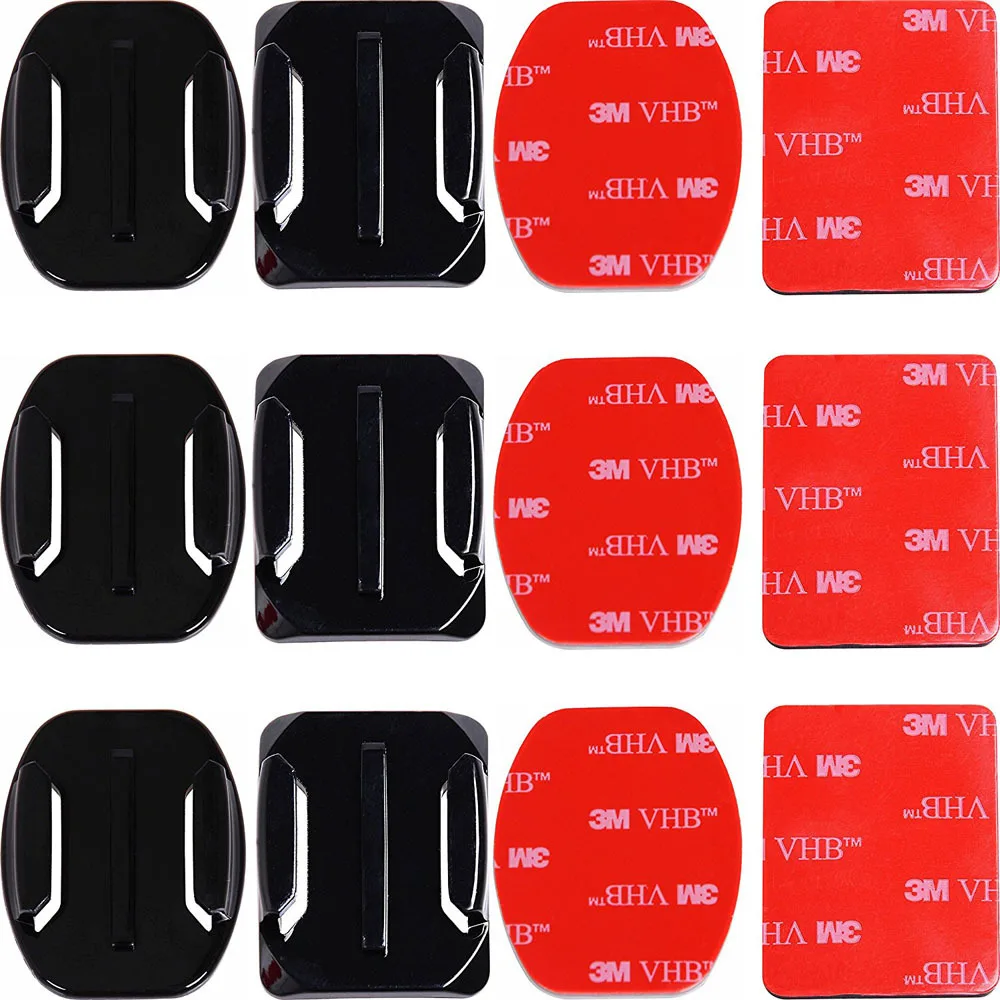 Action Camera Accessories 4 in 1 Helmet Sticker Square Flat Mounts with 3M Adhesive Sticky Pads for GoPros Hero 11/10/9/8/7/6/5