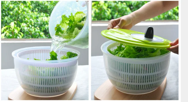 Quick and Easy Multi-Use Lettuce Spinner  Vegetable Dryer Fruit Washer Pasta and Fries Spinner