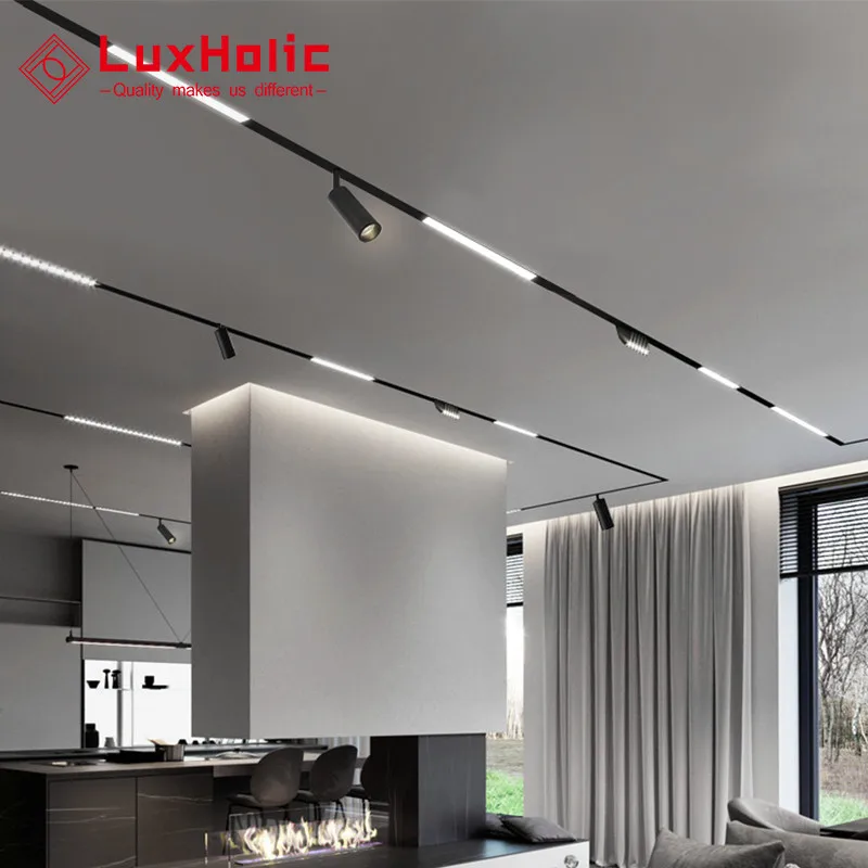  LuxHolic линейный прожектор поверхность утопленный кулон Магнитный трек свет низкого напряжения 24В/48В Безопасный