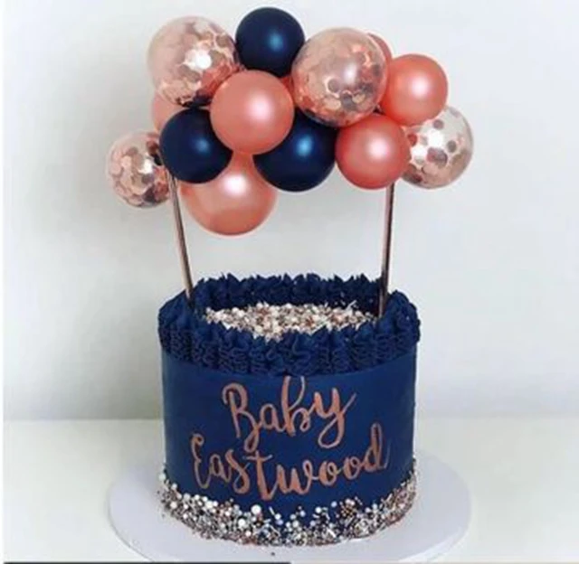 Wholesale Fashion 5 Inch Latex Mini Confetti Balloons Birthday Cake Decorations Balloon Cake Topper