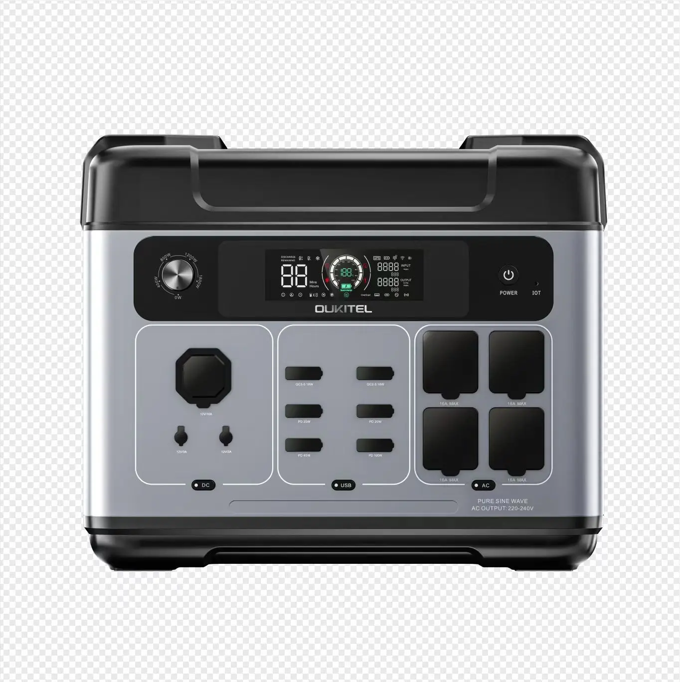 Oukitel P2001 Plus портативная электростанция 2048Wh 2400W с поддержкой 220v UPS быстрая зарядка 4800w