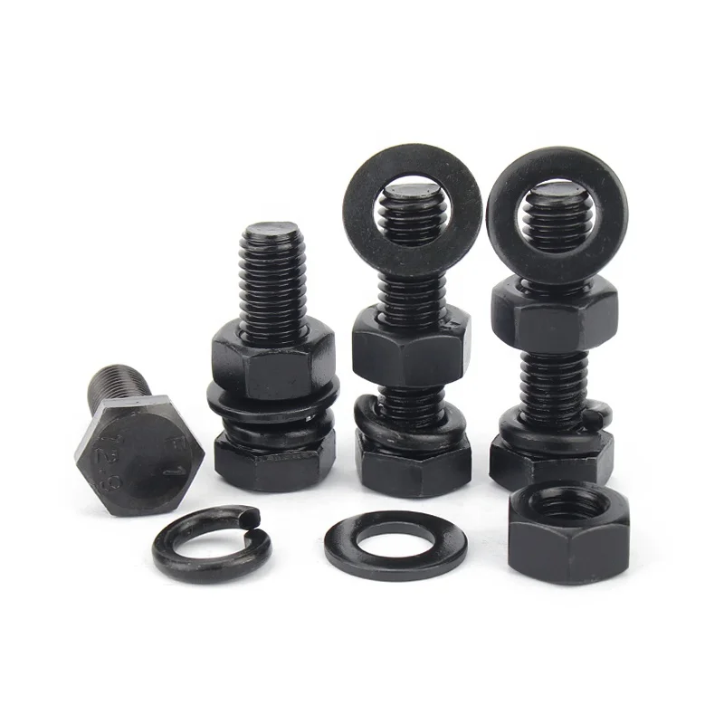 grade 8.8 10.9 12.9 high-strength bolt hexagon screw with nut and washers m6 m8 m10 m12 m16 m20 m22 m24