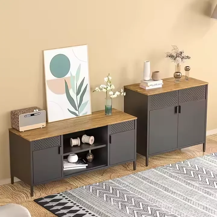 Versatile TV Stand with Open and Closed Storage for Living Room Organization TV Cabinet with Concealed Storage