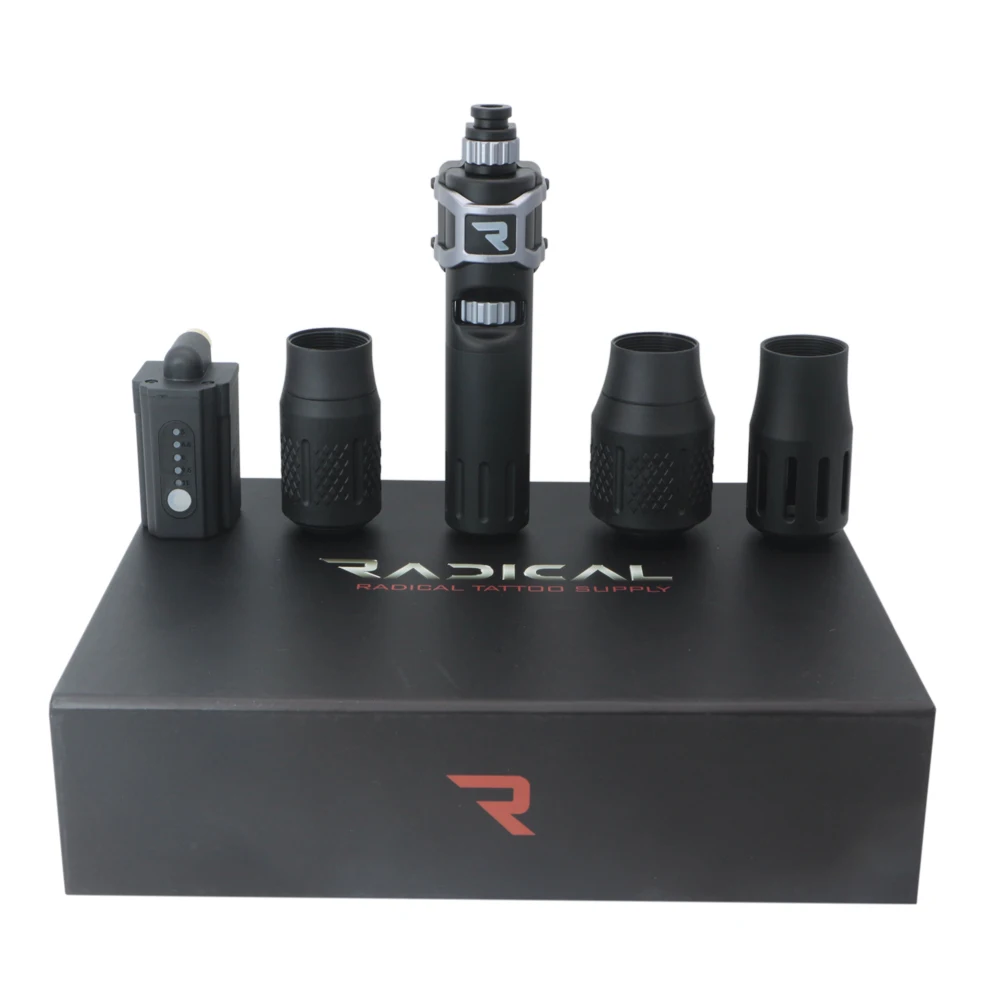 High quality RADICAL aluminum gold tattoo pen wireless tattoo machine kit