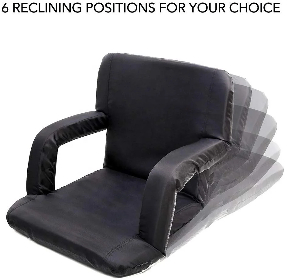 HE-1231,Portable Heated Folding Stadium Seat Chairs Wide Padded Adults Camping Reclining Waterproof Bleacher Chair With Hook