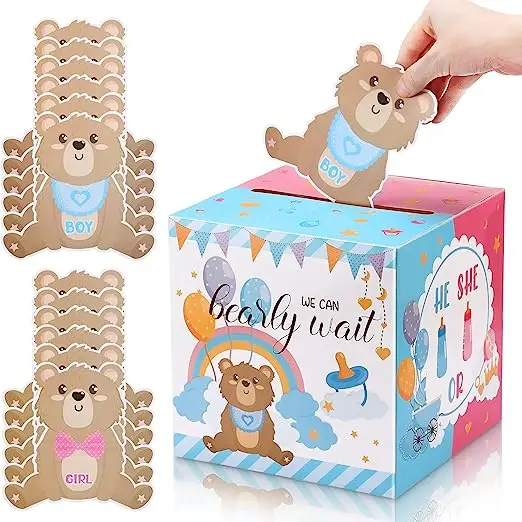 New design Baby Shower Voting Box with Ballot Cards He or She Guests Balloon for Reveal Party Supplies