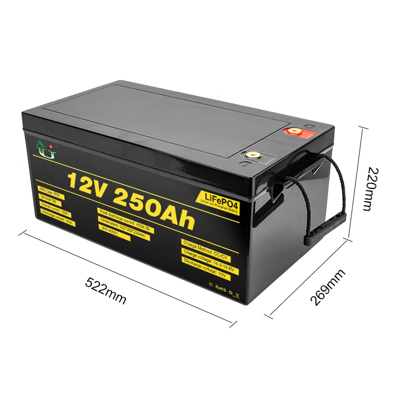 12V Lithium Iron Phosphate Lithium Battery 100ah 150ah 200ah 250Ah LiFePO4 Battery Pack 12V