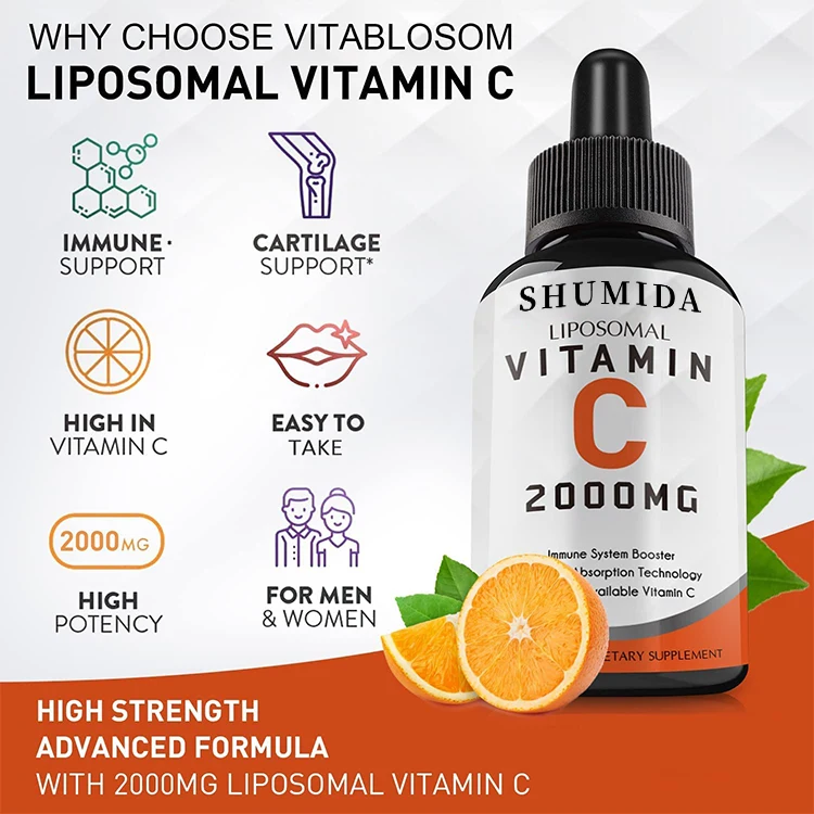 OEM ODM VIT C жидкие капли для взрослых иммунная система и антиоксидантная Поддержка высокой абсорбции витамин