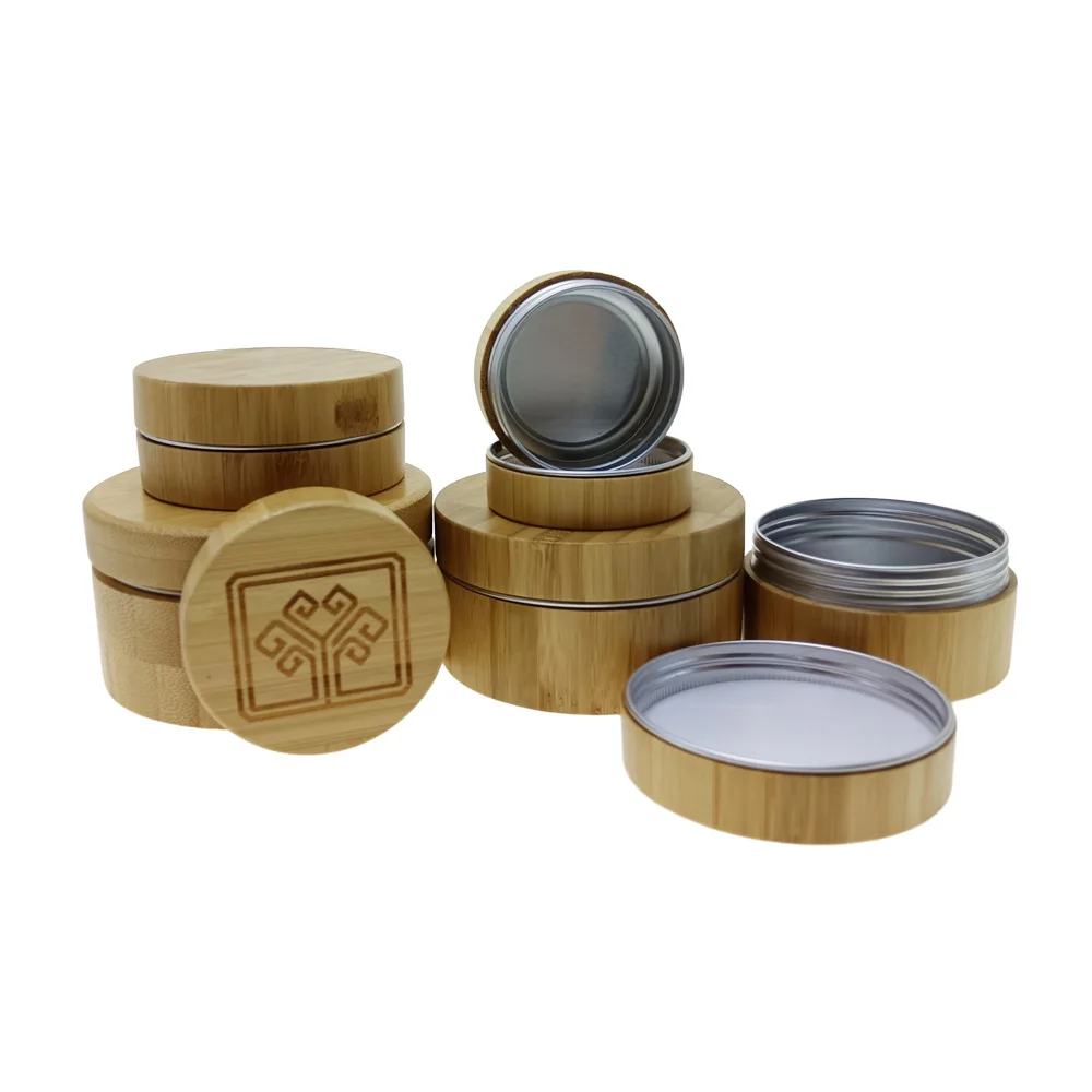 Уход за кожей 5 мл 10 15 30 50 100 150 бамбуковая алюминиевая Косметическая банка для крема AJ-18S