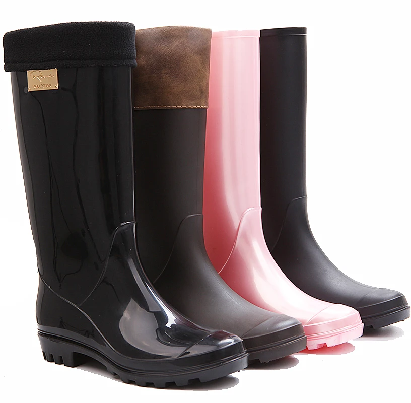 wholesale women trendy candy color clear city  pvc wellies wellingtons rain boots for lady