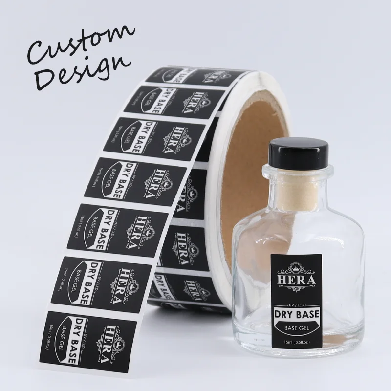 Custom Bottle Logo Label Sticker Print Black Private Cosmetic Labels For perfume