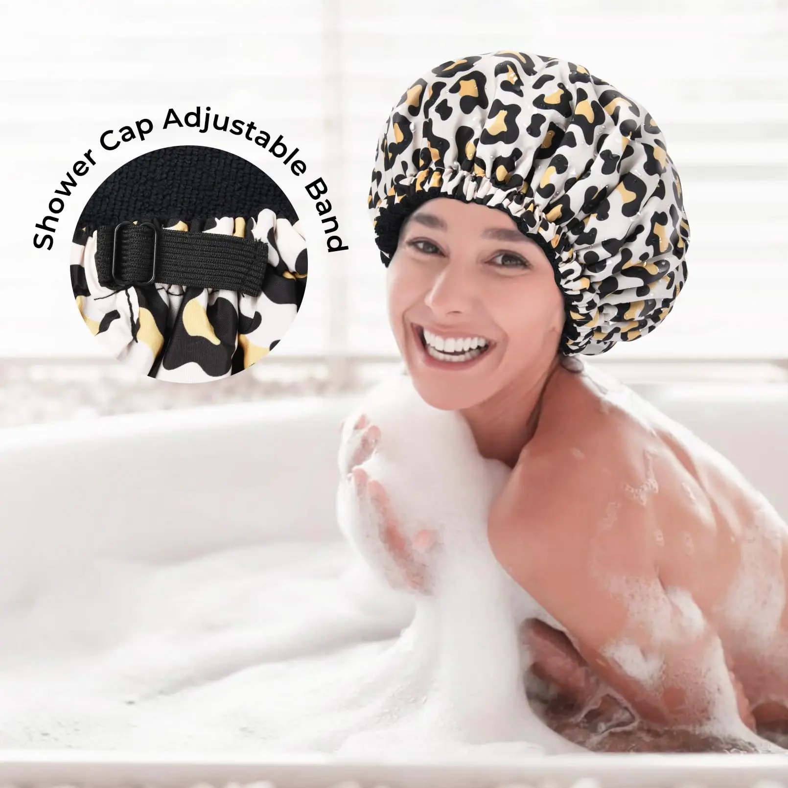 Waterproof Adult Terry Lined Shower Microfiber Hair Wrap Towel Bath Shower Towel Made of EVA Plastic Material for Cleaning