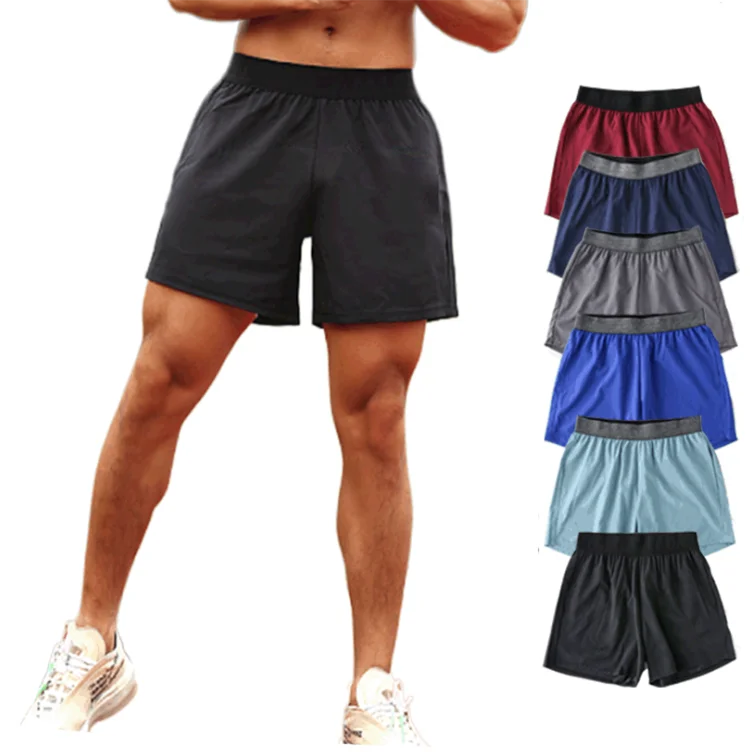 
Solid Color Mens Running Training Shorts Workout Gym Sports Men Casual Clothing Male Fitness Jogging Training Shorts 