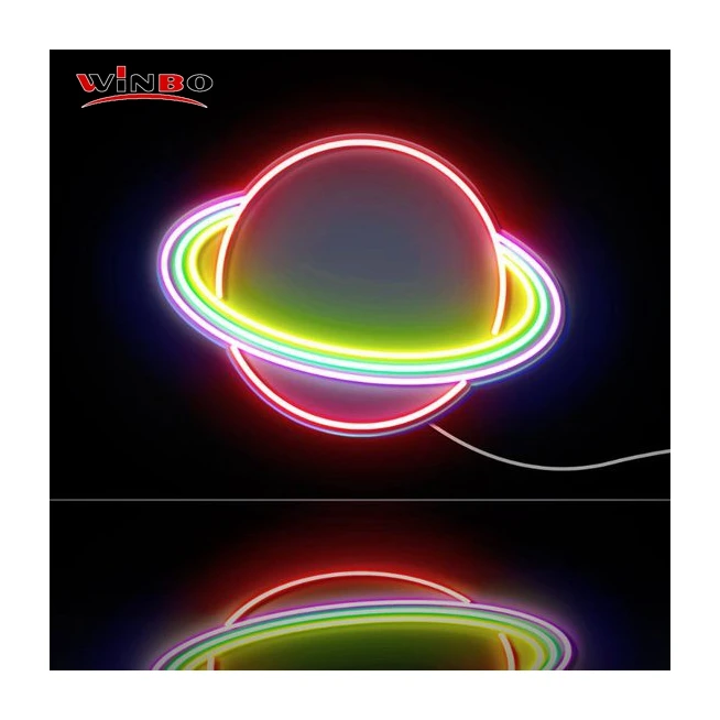 Winbo Dropshipping Custom led light neon name sign logo Room Home Decoration Free design planet neon signs