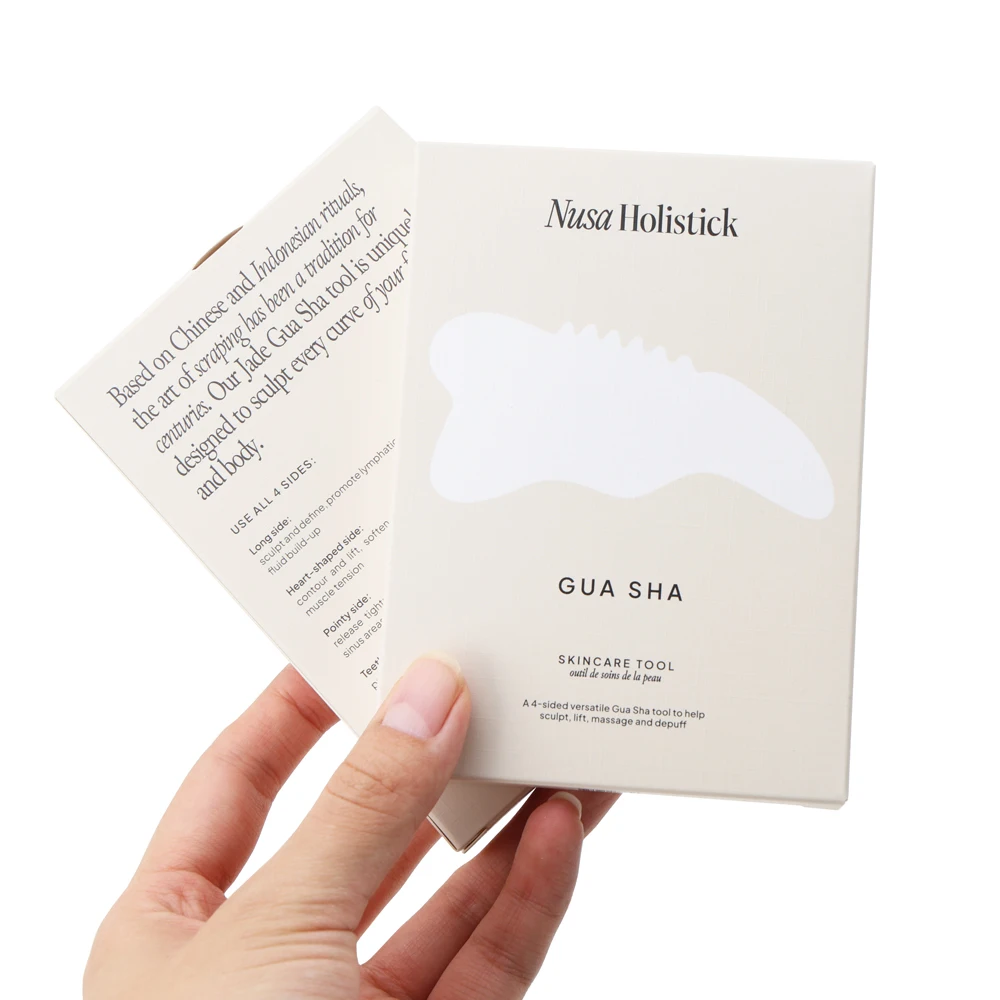 custom logo cardboard gua sha set box for cosmetic brushes tools packaging lotion serum women skin care products packing box