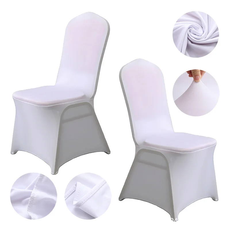 White elastic   banquet hotel chair cover full dust-proof wedding one-piece stool cover chair cover