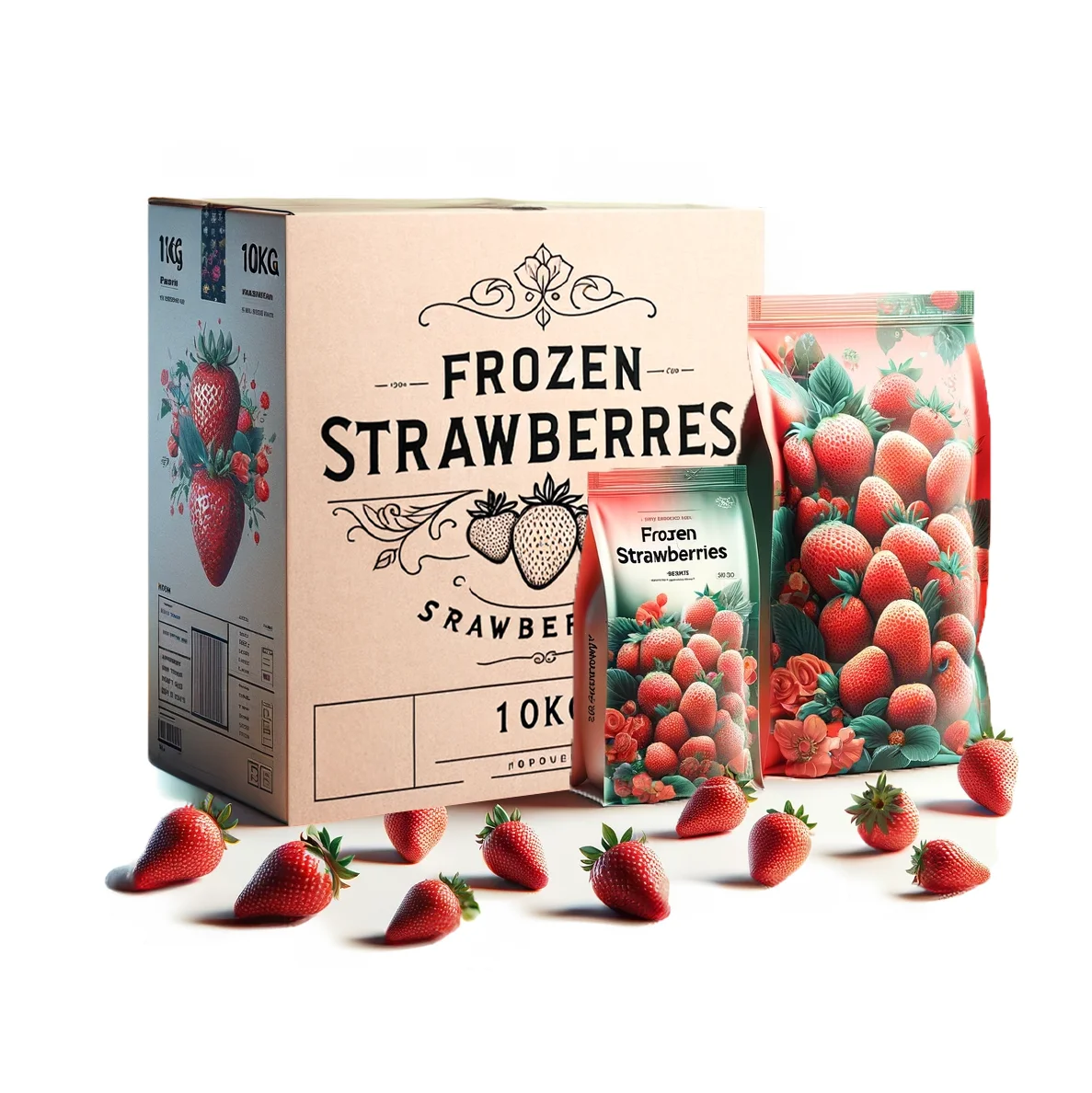 Оптовая продажа IQF замороженная клубника в упаковке свежевыбранные фрукты для вашего удобства