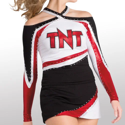 Fast Delivery factory custom cheer uniform with shiny rhinestones women cheerleading uniform for competition
