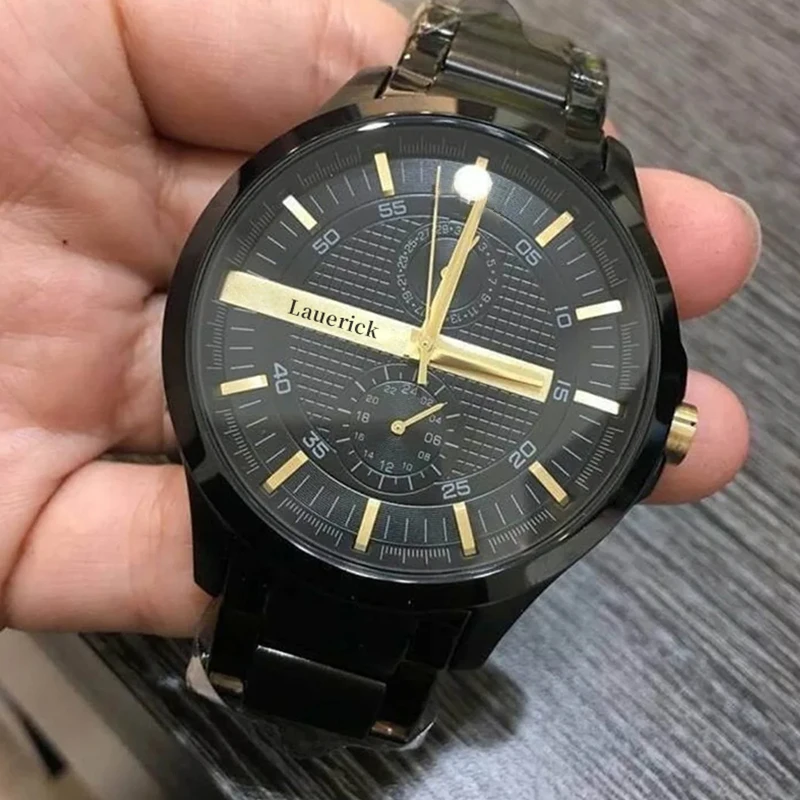 Мужские часы AX2121 Gold Warrior Luxury Coin многофункциональные кварцевый механизм водонепроницаемость 30 м нержавеющая сталь 22 мм стрелочные указатели