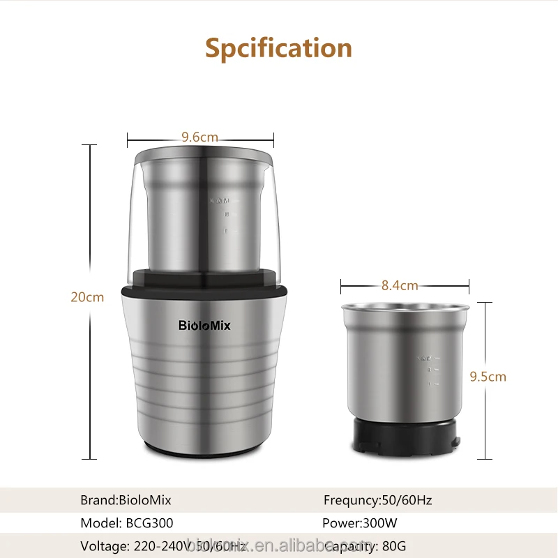 Customize Electric Coffee Grinder Electric Kitchen Cereals Nuts Beans Spices Grains Grinder Machine Multifunctional Home Cafe