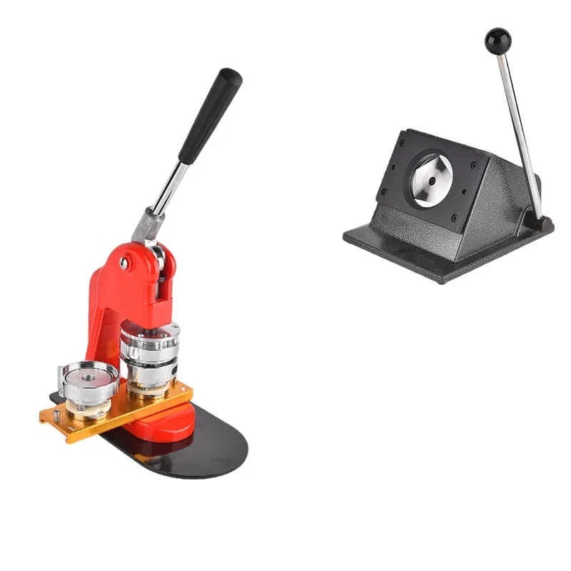 Best Price Manual Button Badge Making Machine With Metal Slide Plate Round Button Maker with metal back button material 100 sets