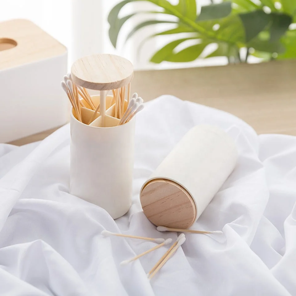 Simple Nordic Style Creative Automatic Wooden Plastic Toothpick Holders Toothpick Stand Toothpick Box Home Decoration