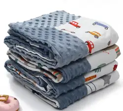 Big Sale Custom Print Fleece Super Soft Minky Dot Newborn Baby Blanket