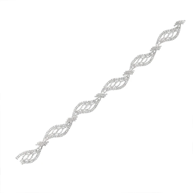 Attractive fashion wholesale rhinestone chain silver chain bracelet