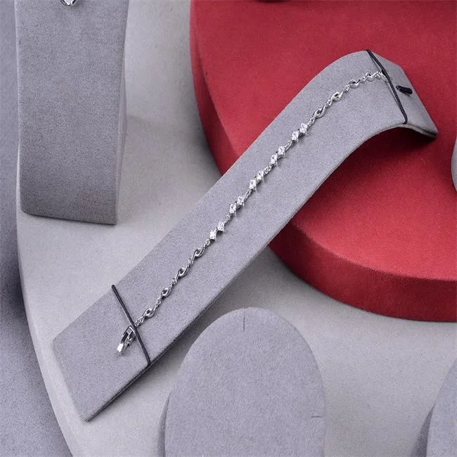 new high quality custom suede micro fibre jewelry display for ring pendant earring bracelet necklace display stand