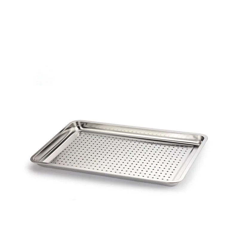 Kitchen 410 stainless steel tray rectangular tray with hole