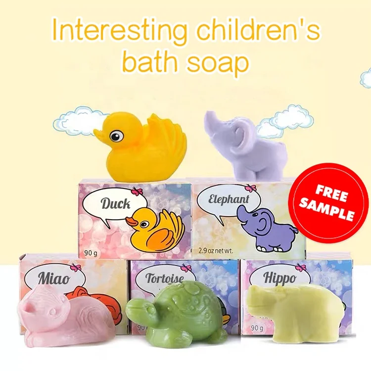 Hot sale customized cute animal shape cartoon soap tortoise hippo duck elephant bar manufacture handmade organic soap