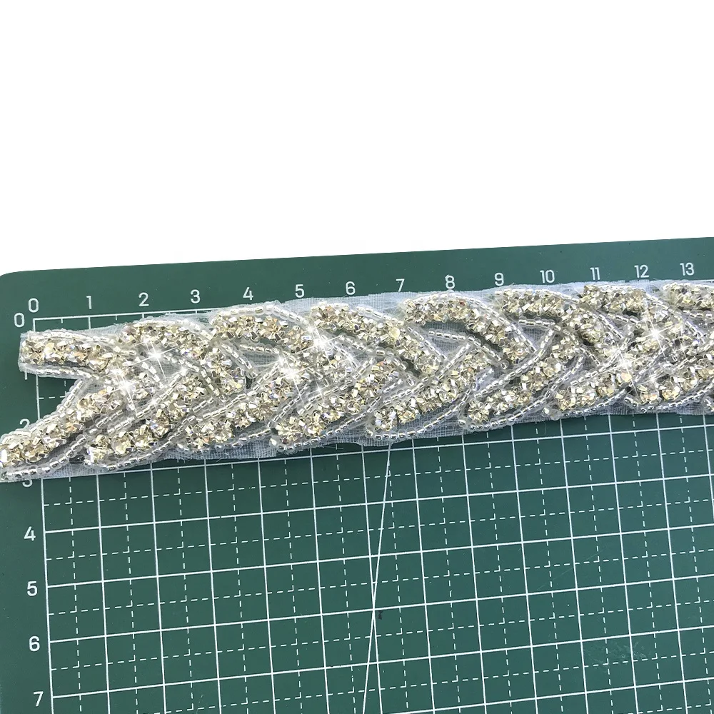 L236 Rhinestone bodice applique for dresses trims rhinestones applique crystal appliques