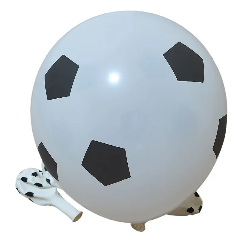 Football latex balloon 12 inch thick white football pattern printing balloon for boy game party