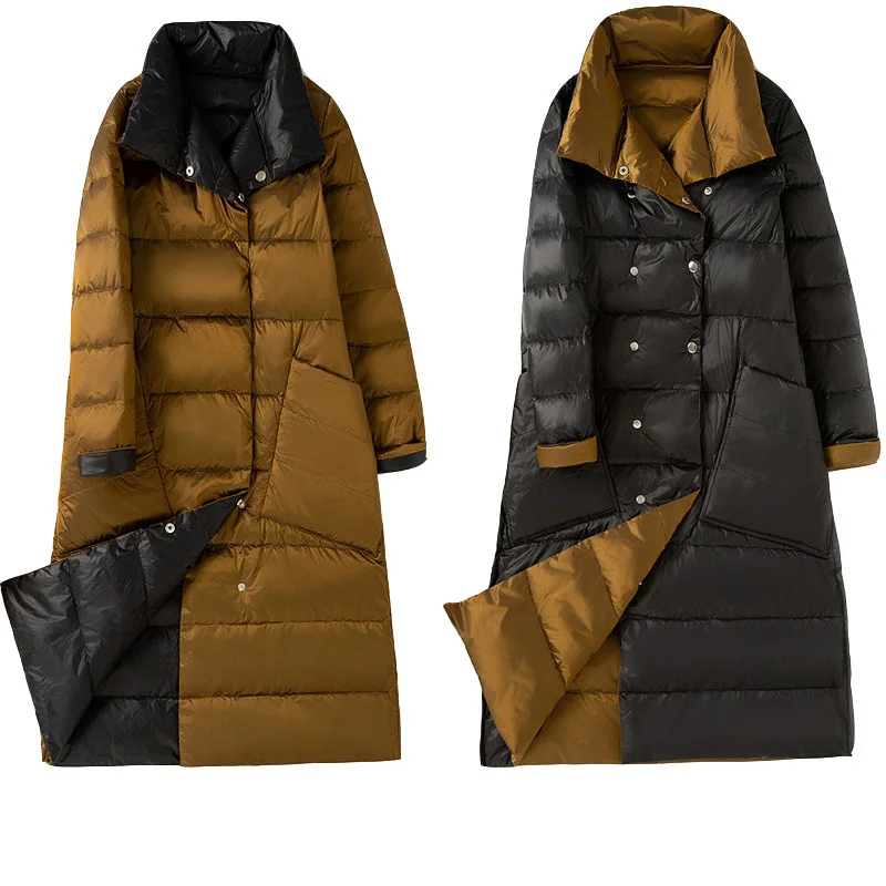 Manufactory Wholesale double faced sheepskin coat down jacket women parka