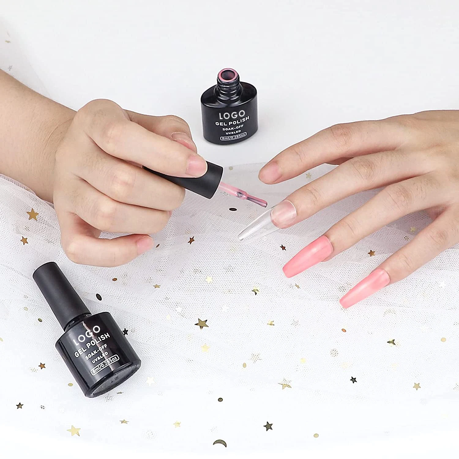 Wholesale good looking pre-numbered harmless 12 sizes 240 pcs clear soft nail gel tips