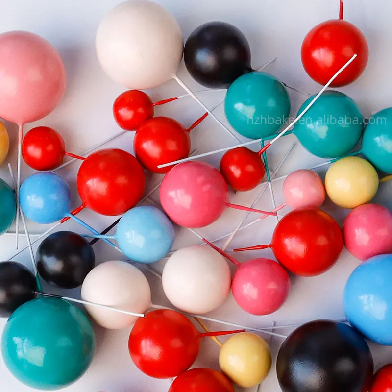 cake decorating foam balls cake toppers for birthday party supplies green pink black Faux cake Balls