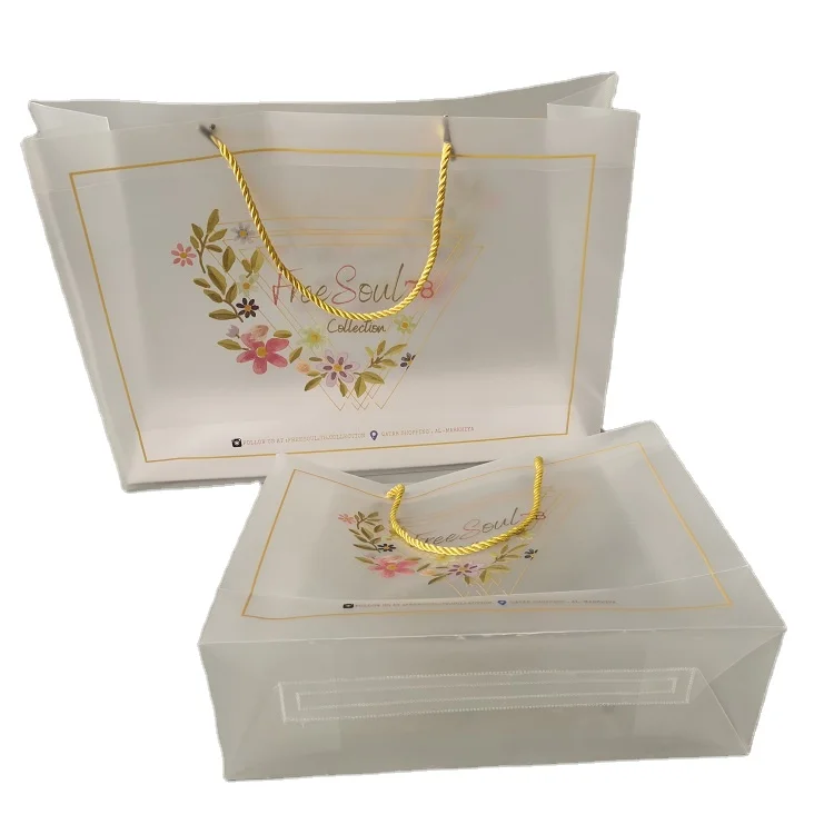 Пластиковый подарочный пакет из ПВХ с индивидуальным логотипом, прозрачная сумка для покупок из ПП, прекрасная матовая Сумка-тоут