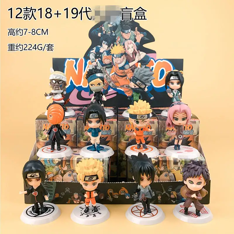 11styles Hokage Mini Akatsuki Uchiha Sasuke Kakashi Uzumaki Cartoon Anime Figure Surprise Blind Box Toy Animation Manga Figurine