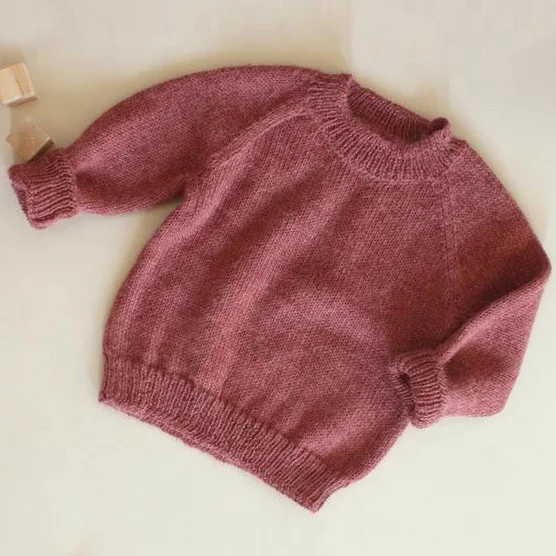 2021 wholesale multi-color round collar knitted pullover kids boys girls sweater